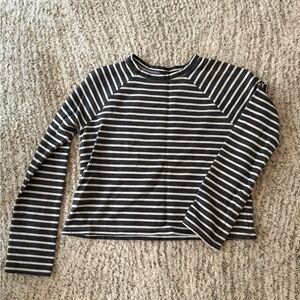 Beyond Yoga Black and White Striped Top